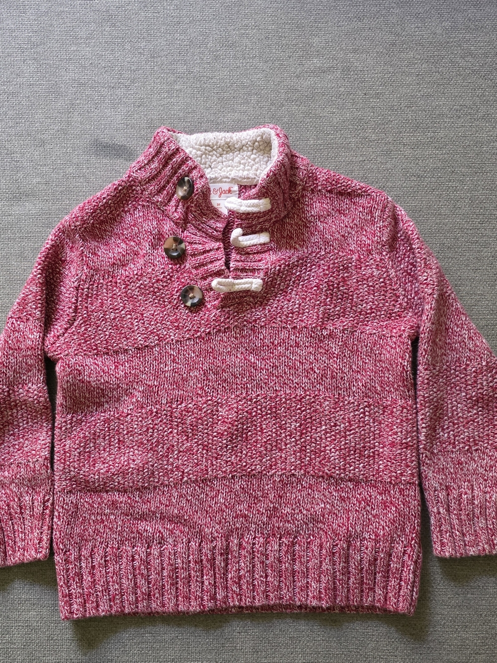 Cat & Jack Marled Pink Toggle Cowl Pullover Sweater
